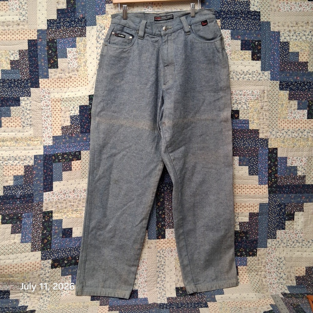 Fubu Streetwear Jeans Size 34x34 Baggy Denim Pants Inner Stash Pocket